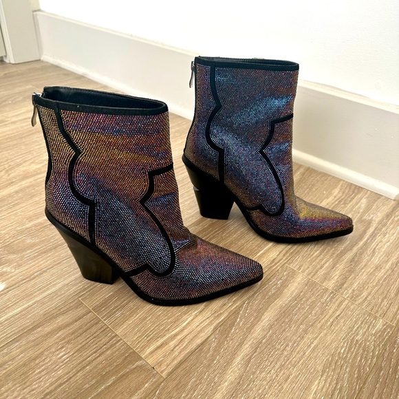 Azalea Wang Iridescent Rhinestone Cowboy Boots - Picture 3 of 6